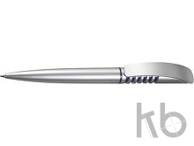 Silver, plastic ballpen with a colorful spiral