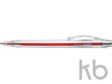 Plastic transparent ballpen with coloured refill