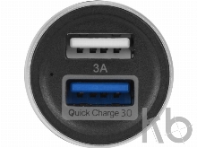 Адаптер автомобильный USB с функцией быстрой зарядки QC 3.0 «TraffIQ»