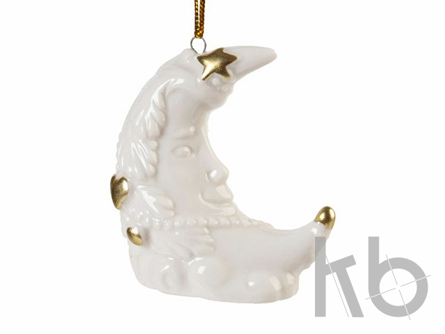 Новогодняя фарфоровая игрушка «Месяц»