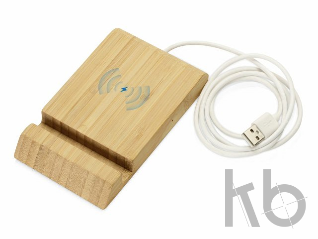 Беспроводное зарядное устройство из бамбука «Jetty», 10 Вт