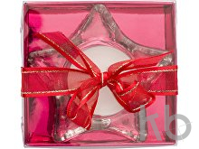 Star-shaped glass candle holder, including candle