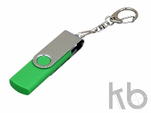 USB 2.0- флешка на 32 Гб с поворотным механизмом и дополнительным разъемом Micro USB