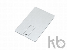 USB 2.0- флешка на 8 Гб в виде металлической карты, с раскладным чипом