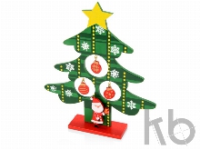 Декоративная елочка c игрушками и Дедом Морозом