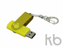 USB 3.0- флешка промо на 64 Гб с поворотным механизмом и однотонным металлическим клипом