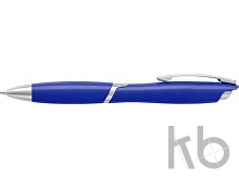 Plastic ballpen with solid colour barrel